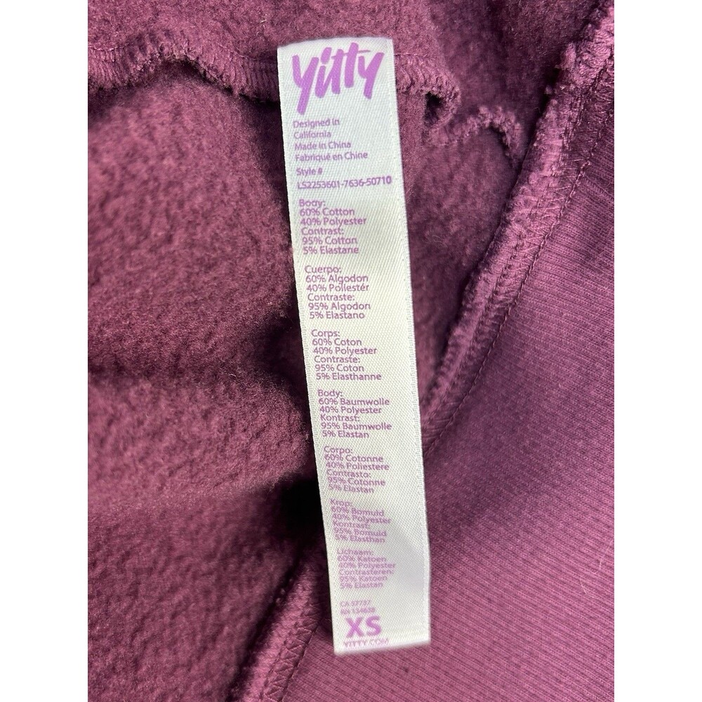 Yitty Oversized Burgundy Red Hoodie Sweatshirt XS - Picture 10 of 10